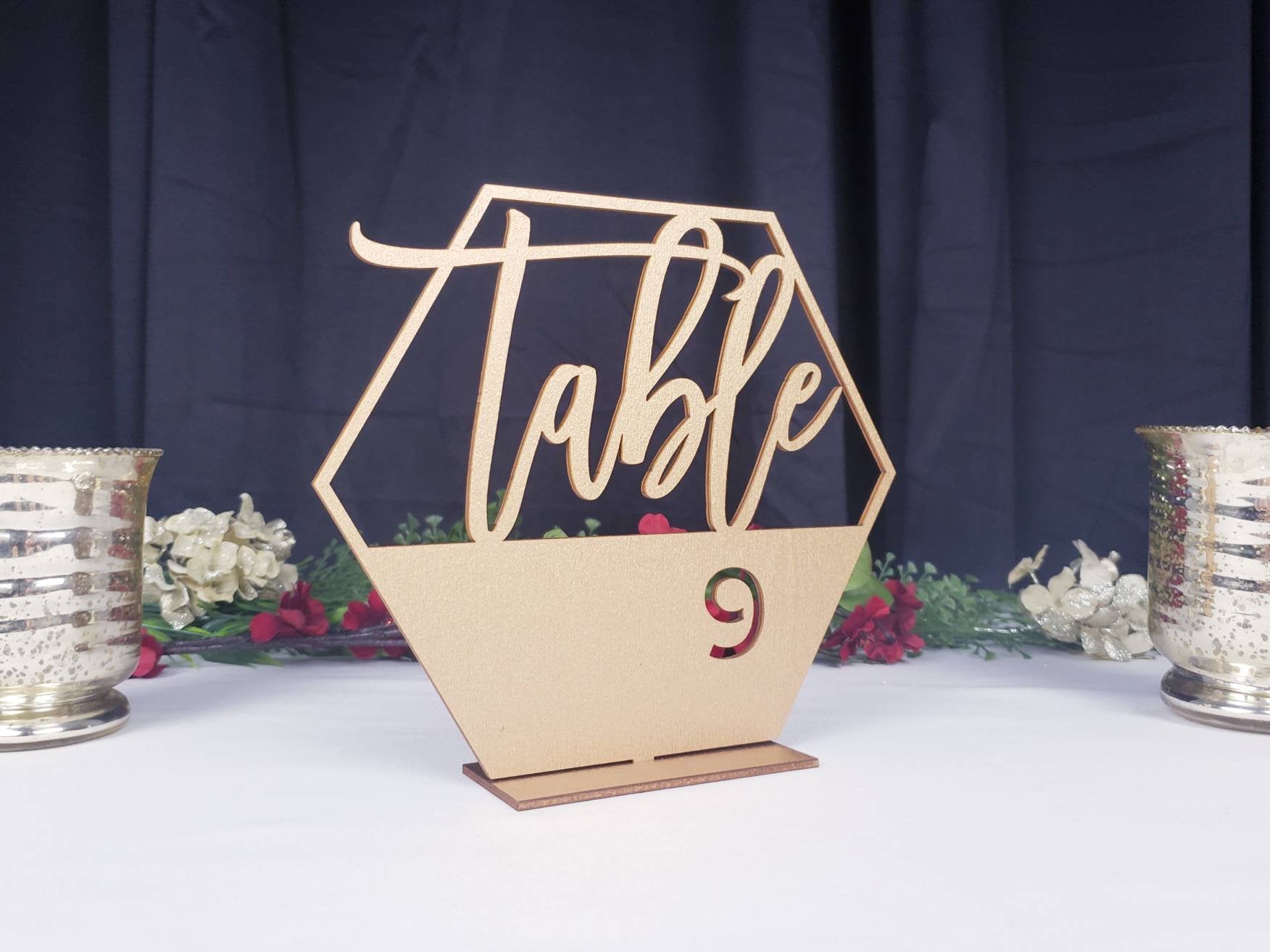 Modern Hexagon Table Numbers