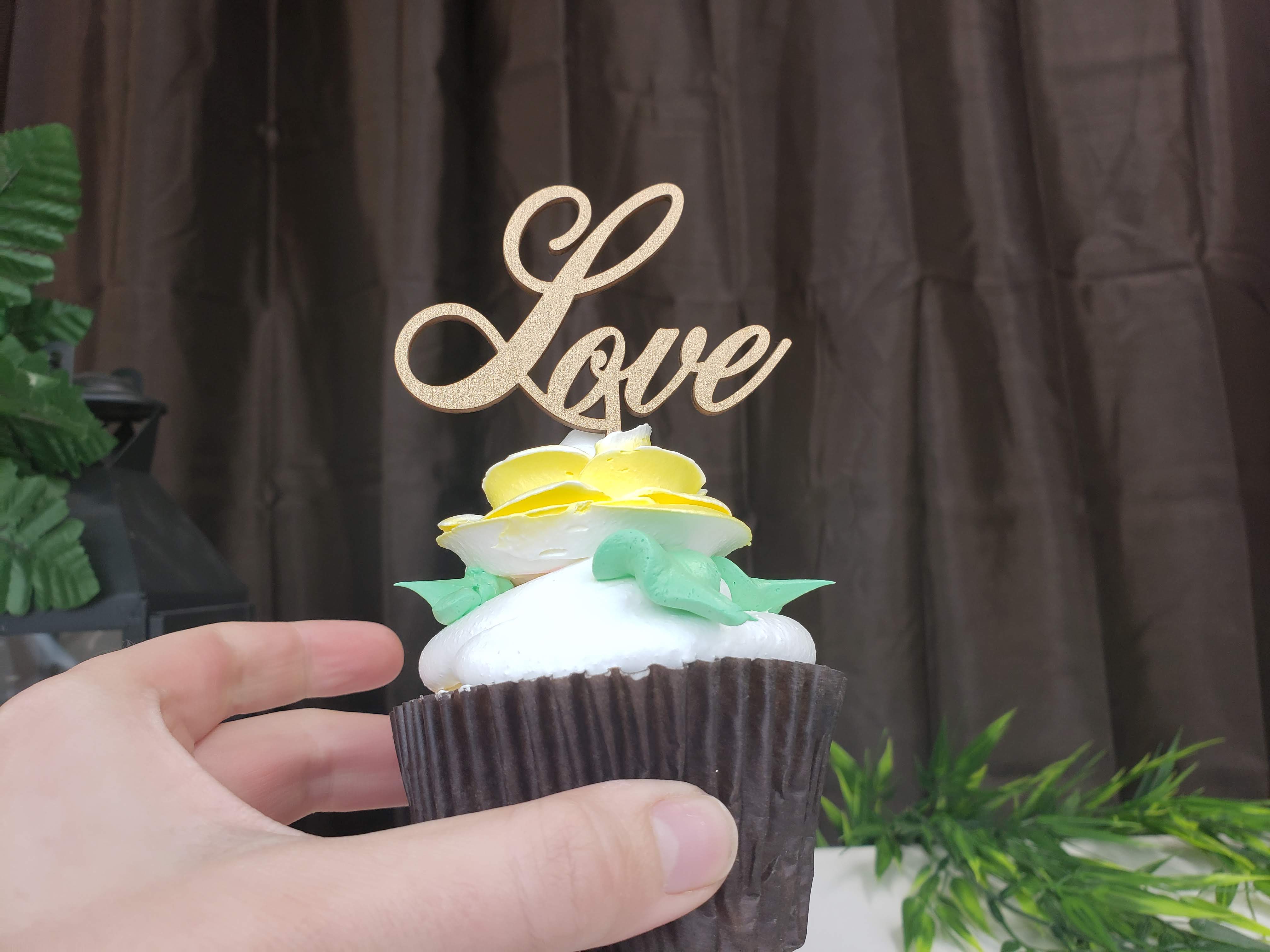 Elegant Love Cupcake Topper