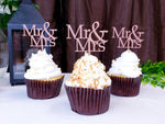 Load image into Gallery viewer, Mr &amp; Mrs Cupcake Topper
