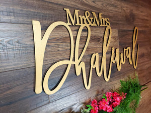 Mr. and Mrs. Last Name Sign