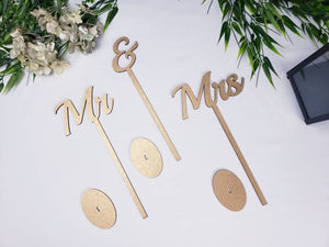 Mr & Mrs Table Signs (Set of 3)