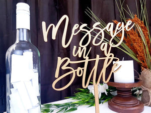 Message In A Bottle Table Sign