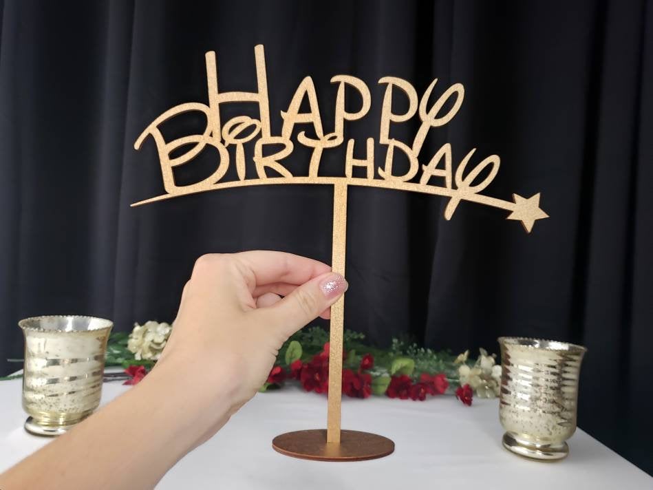 Happy Birthday Cake Toppers Birthday Table Sign Custom Birthday