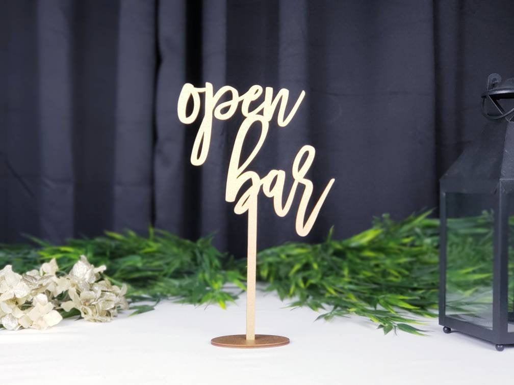 Open Bar Table Sign