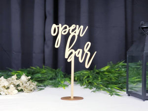 Open Bar Table Sign