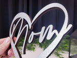 Load image into Gallery viewer, Mom Heart Table Sign
