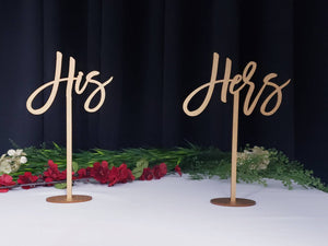 His and Hers Table Signs (Set of 2)