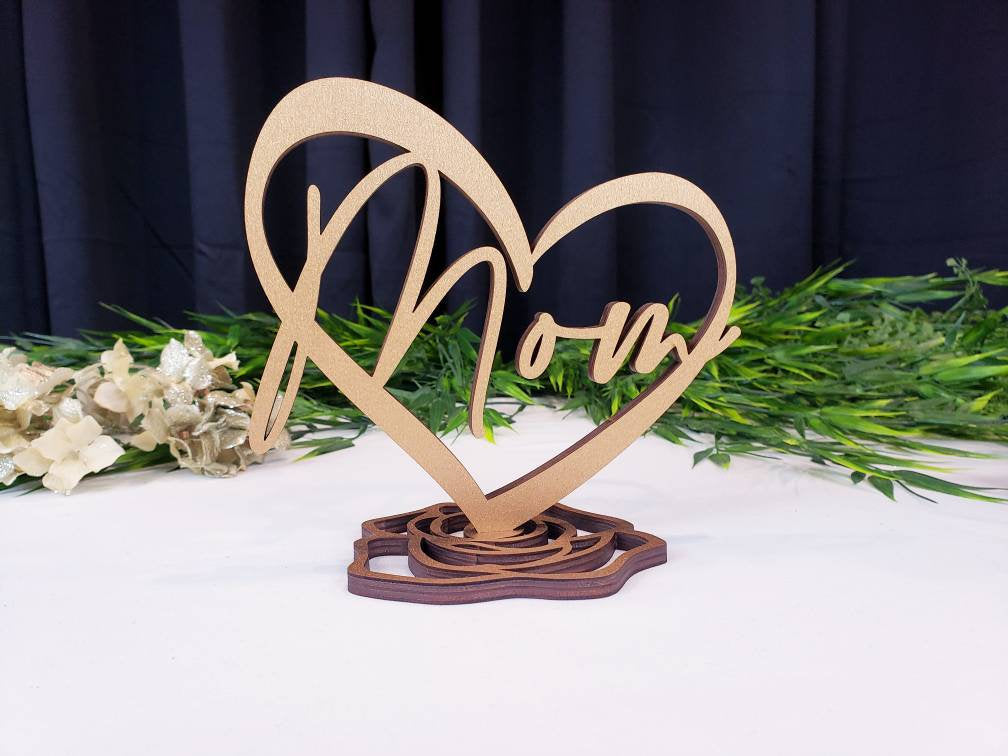 Mom Heart Table Sign