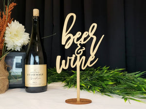 Beer And Wine Table Sign